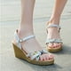 thumbnail image 4 of Sandalias de verano con tacón de cuña para mujer, tacones altos, boca de pez, hebilla de Metal, para mujer Wmkox8yii nm10483, 4 of 6