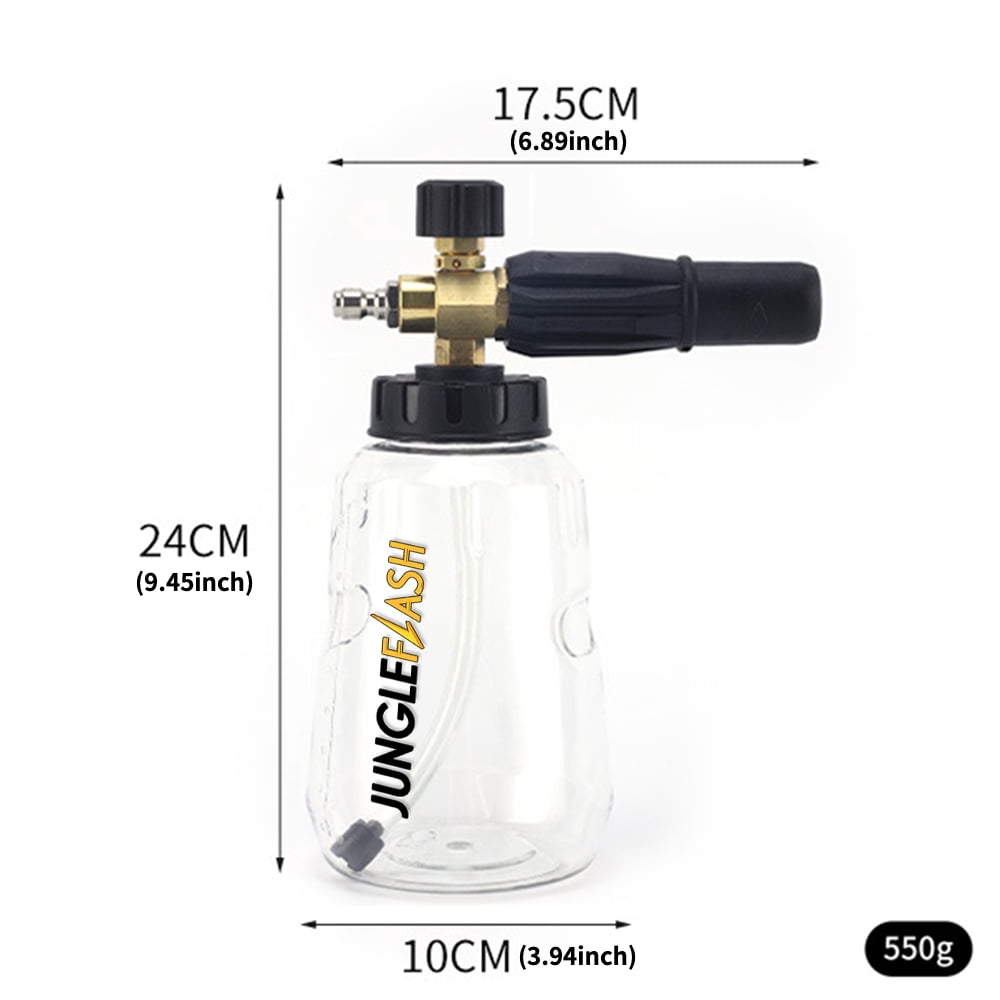 JUNGLEFLASH 1L Foam Sprayer for Car Wash Garden Cleaning & Boat Wash 1/4in Quick Connect 3600PSI High Pressure Washer Foam Cannon