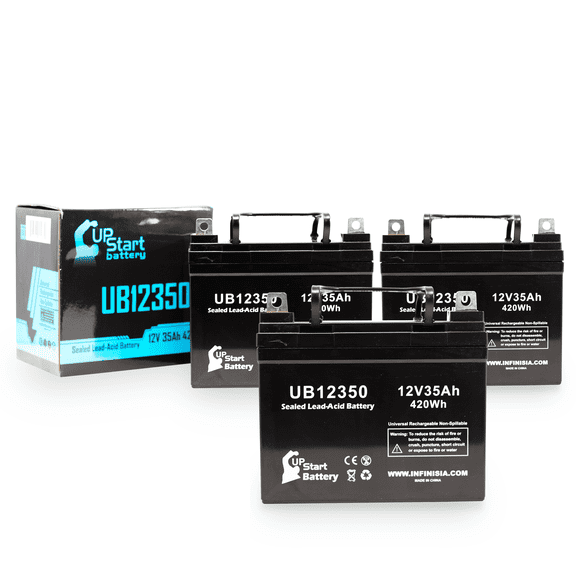 3x Pack - Compatible Golden Technology Golden Companion II Battery - Replacement UB12350 Universal Sealed Lead Acid Battery (12V, 35Ah, 35000mAh, L1 Terminal, AGM, SLA)