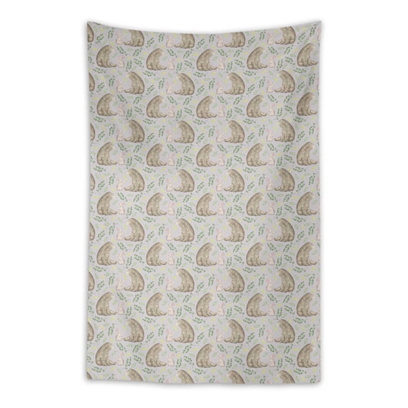 S4Sassy Gray Bear & Rabbit Animal Wall Hanging Tapestry Printed Fabric Dorm Room Decor-58 x 92 Inches
