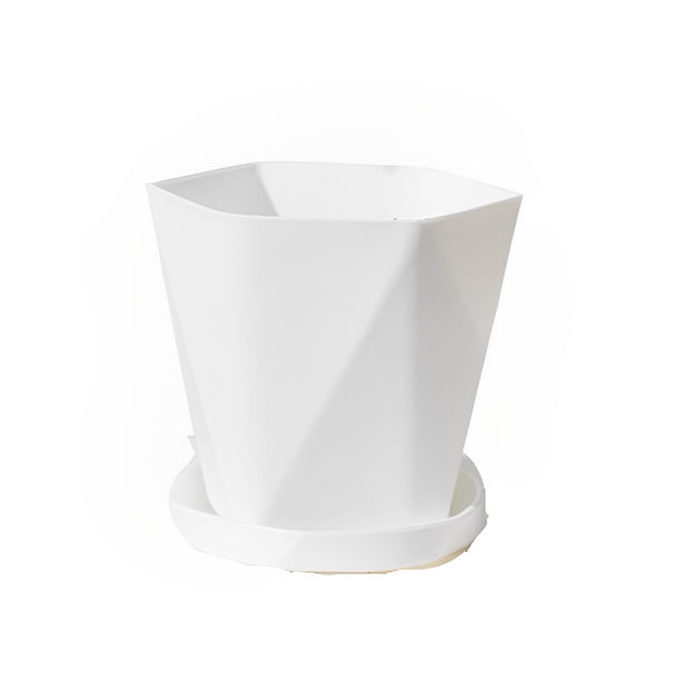Monstrate Maceta de plástico nórdico, contenedor de Base, decoración de jardín, adorno de mesa, macetas de flores, maceta de plantas, estilo práctico Jardín y Patio Blanco Monstrate HA080231-01B