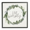 thumbnail image 2 of Stupell Industries Live Simply Phrase Green Botanical Leaf Wreath Graphic Art Gray Framed Art Print Wall Art, 12x12, by Kim Allen, 2 of 5