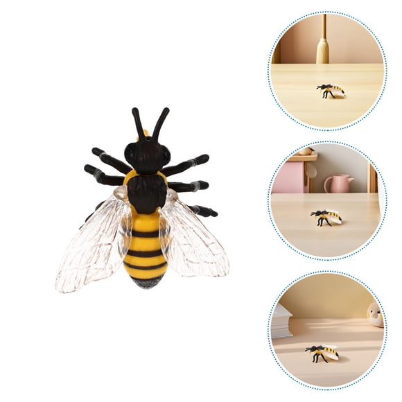 HONITANO 3Pcs Plastic Honey Bee Statues Realistic Decorative Bee Models for School and Party Use