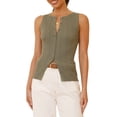 thumbnail image 1 of SUNSIOM Women's Summer Ribbed Knit Tank Tops Slim Fit Button Up Open Front Shirts Basic Casual Top, 1 of 7