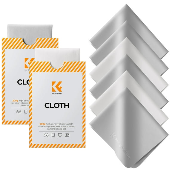 K&F Concept Premium Microfiber Cleaning Cloths, Lens Cleaning Cloth for Camera Lenses, Eyeglasses, Screens, Cameras, Tablets -Washable, 6 Pack, 6 x 7 inches