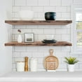thumbnail image 2 of Floating Shelves for Wall - 35 Inch Long Bathroom Shelves, Wall Decor for Bedroom, Kitchen, Living Room & Book Storage - Mounted Floating Shelf with Invisible Brackets (Mahogany, 2 Pack), 2 of 6