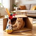 thumbnail image 3 of Interactive Cat Toy Tumbler 2 Pack for Indoor Cats and Small Dogs, Natural Beechwood Self Righting Wobble Toy with Feathers, Silent Battery Free Enrichment Play Gift Set, 3 of 9