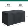 thumbnail image 5 of Alvantor Outdoor Storage Box Waterproof Resin Lockable Patio Deck Box Black, 180 Gallon, 5 of 5