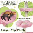 thumbnail image 5 of Cat Tree 33'' Cute Cat Tower Small Flower Cat Trees for Indoor Cat Condo with Hanging Toys Pink Large Top Perch for Kittens and Adults Cats, 5 of 5
