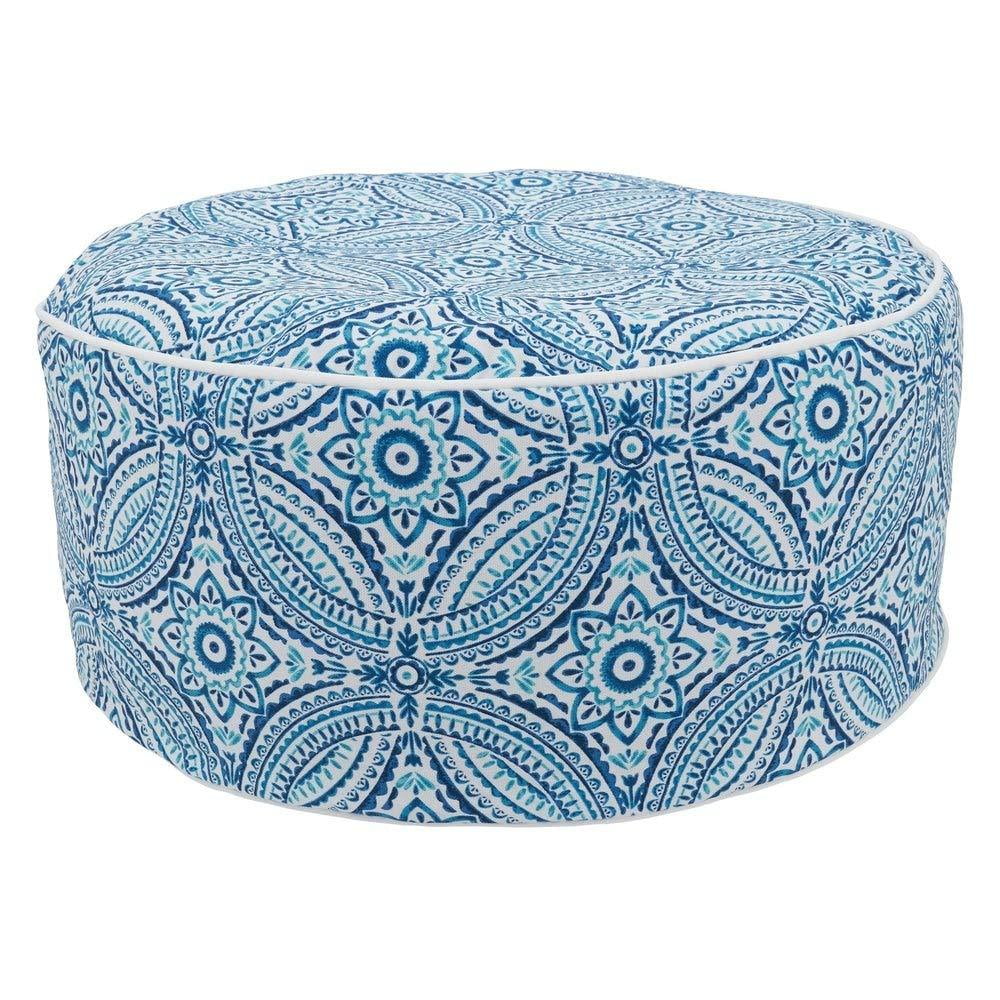 Modern Tropic Design Round Indoor & Outdoor Pouf