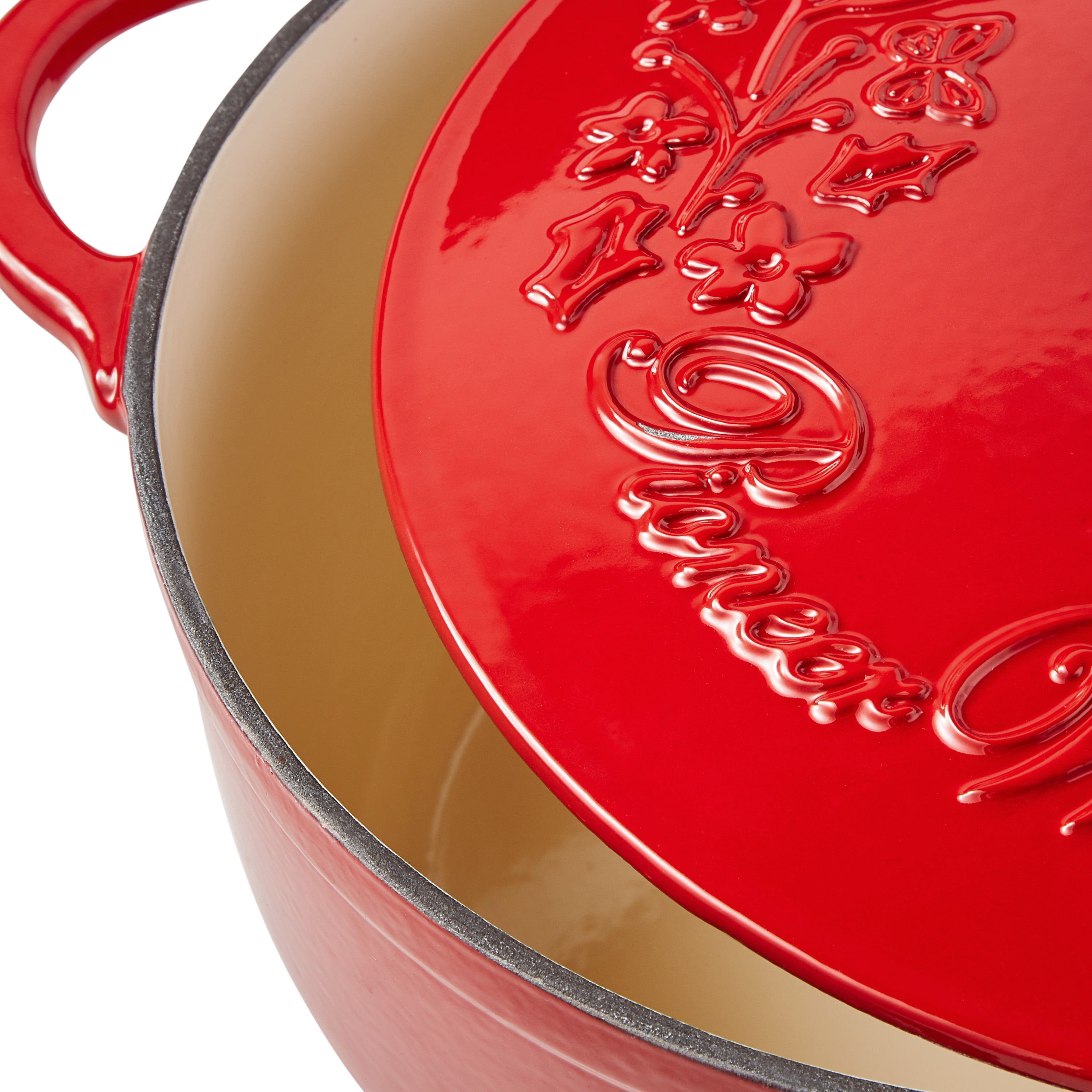 The Pioneer Woman Timeless Beauty Enamel Cast Iron 5-Quart Dutch Oven, Red