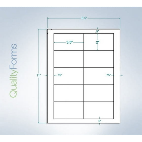 8-1/2x11" Laser cards, 3.5x2" White