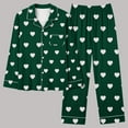 thumbnail image 3 of Wyongtao Button Up Pajama Set for Women Valentine's Day Long Sleeve Shirt and Pajama Pants Soft Pjs Lounge Sets,Mint Green XXL, 3 of 5