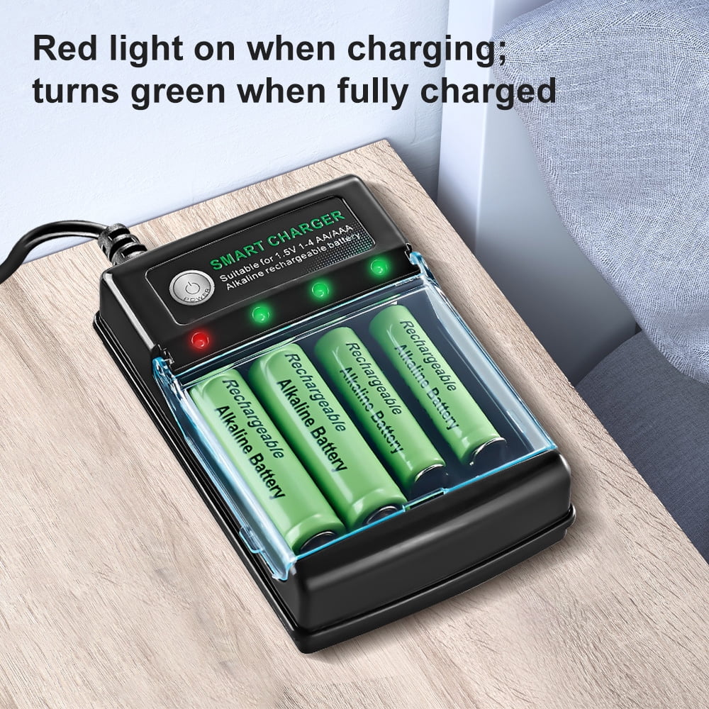 DFITO 16PCS 1.5V Alkaline AA Rechargeable Battery Cell with Battery Charger