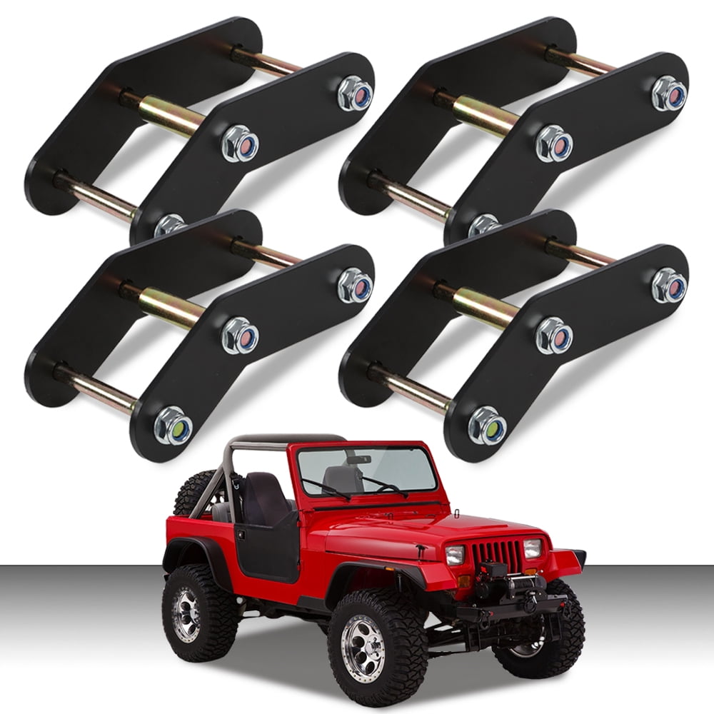 CROSSDESIGN Front + Rear 2" Shackle Relocation Lift Kit Fit for 1987-1995 Jeep Wrangler YJ
