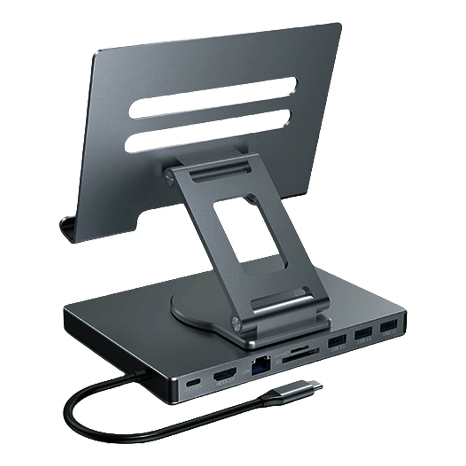 8/9 In 1 Type C Docking Station Aluminum Docking Station Laptop Stand USB3.0 Multiple Port Hubs Gigabit Ethernet Adapter
