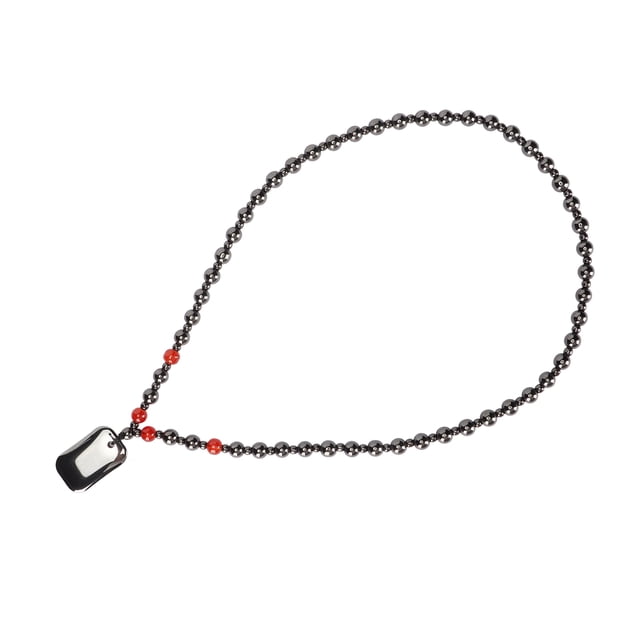 Terahertz Terahertz Collar Con Cuentas Colgante Rectangular De Moda Alivio Del Dolor Collar De Piedra Energética Para Hombres Y Mujeres