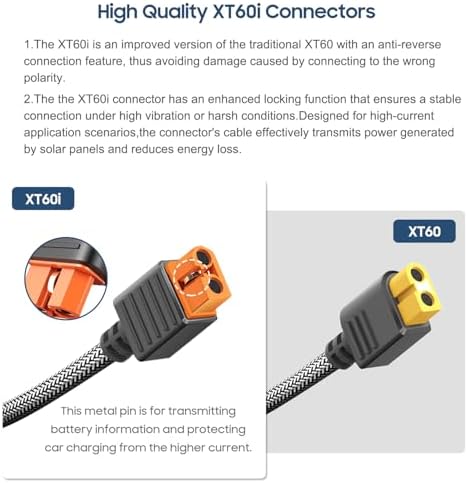 16FT Solar to XT60i Charging Extension Cable: For RC Battery Drones, Solar Generator (EcoFlow River Delta Plus Pro Max, Anker SOLIX 767) - Garden & Patio