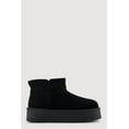 thumbnail image 2 of Women's Trendy Faux Fur Lined Faux Suede Crochet Detail Platform Booties, 2 of 3