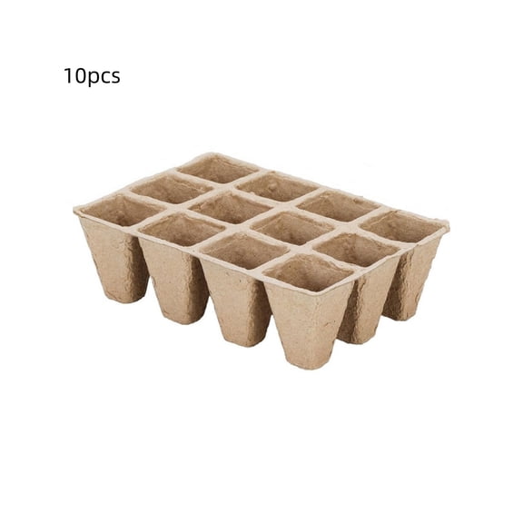 10-Pack Biodegradable Paper Pulp Seed Starter Pots Plant Germination Trays For Seedlings Gardening