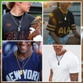thumbnail image 3 of ChainsProMax Men Lucky Number Necklace, with 3mm Cuban Chain, Personalized Sports Jewelry, Stainless Steel/Gold Plated, 3 of 8