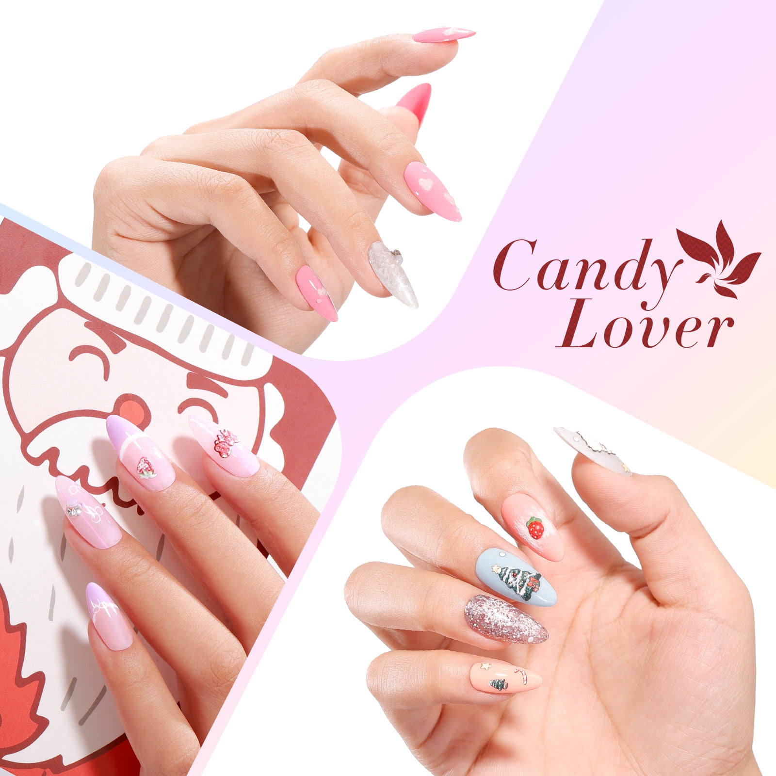 Candy Lover Gel Nail Polish Kit, 12 Colors Romantic Macaron Nail Gel Kit with Greeting Card & 72W UV Nail Lamp, Salon Quality Long-lasting Gel Polish Set, Gift for Girl Women DIY Manicure