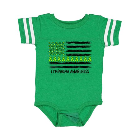 

Inktastic Lymphoma Awareness Lime Ribbons and Flag Gift Baby Boy or Baby Girl Bodysuit