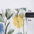 thumbnail image 5 of Blue Yellow Floral Spring Valance Curtains for Kitchen/Living Room/Bathroom/Bedroom Window,Rod Pocket Small Topper Half Short Window Curtains Voile Sheer Scarf,Summer Botanical Pastoral Green 60"x18", 5 of 8