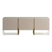 Furniture of America Haft Modern Wood 3-Cabinet TV Stand in Light Taupe