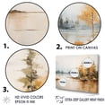 thumbnail image 3 of Designart "Minimalist Lake Serenity" Landscape Lake River Floater Framed Canvas Wall Art, 3 of 5
