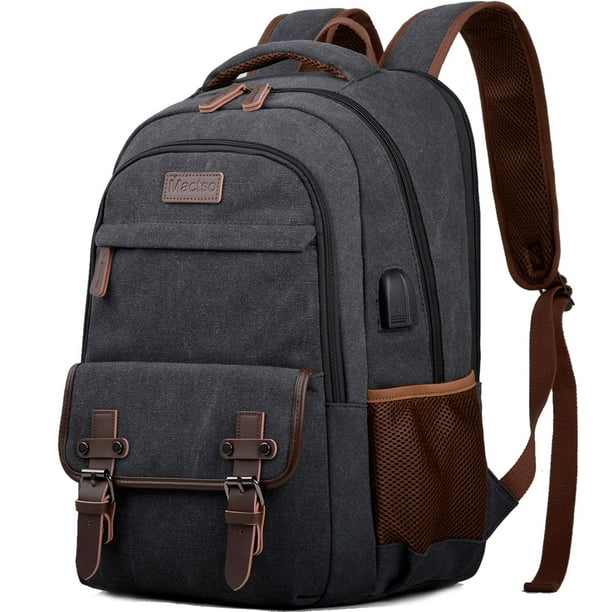 Mochila Mactso Canvas Travel Laptop de 17.3 pulgadas para hombre y mujer
