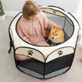 thumbnail image 3 of Portable Pet Playpen, Dog Playpen Foldable Pet Exercise Pen Tents Cat House Playground for Puppy Kitten Indoor Outdoor Travel Camping Use(S 29.1x29.1x16.9"), 3 of 10