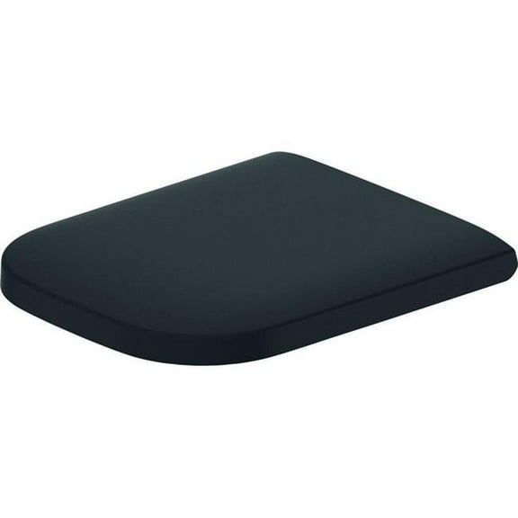 Duravit 0064591300 17 x 15 in. Happy D.2 Elongated Closed-Front Toilet Seat with Soft Close & Quick Release, Anthracite Matte