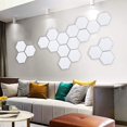 thumbnail image 3 of Sonic Acoustics Hexagon Acoustic Sound Absorption Panels, Wall Decoration, White, 6'', 12-Pack, 3 of 8