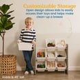 thumbnail image 4 of ECR4Kids 3-Tier Organizer with 9 Removable Plastic Bins, 3x3, Toy Storage, Grey/White, 4 of 9