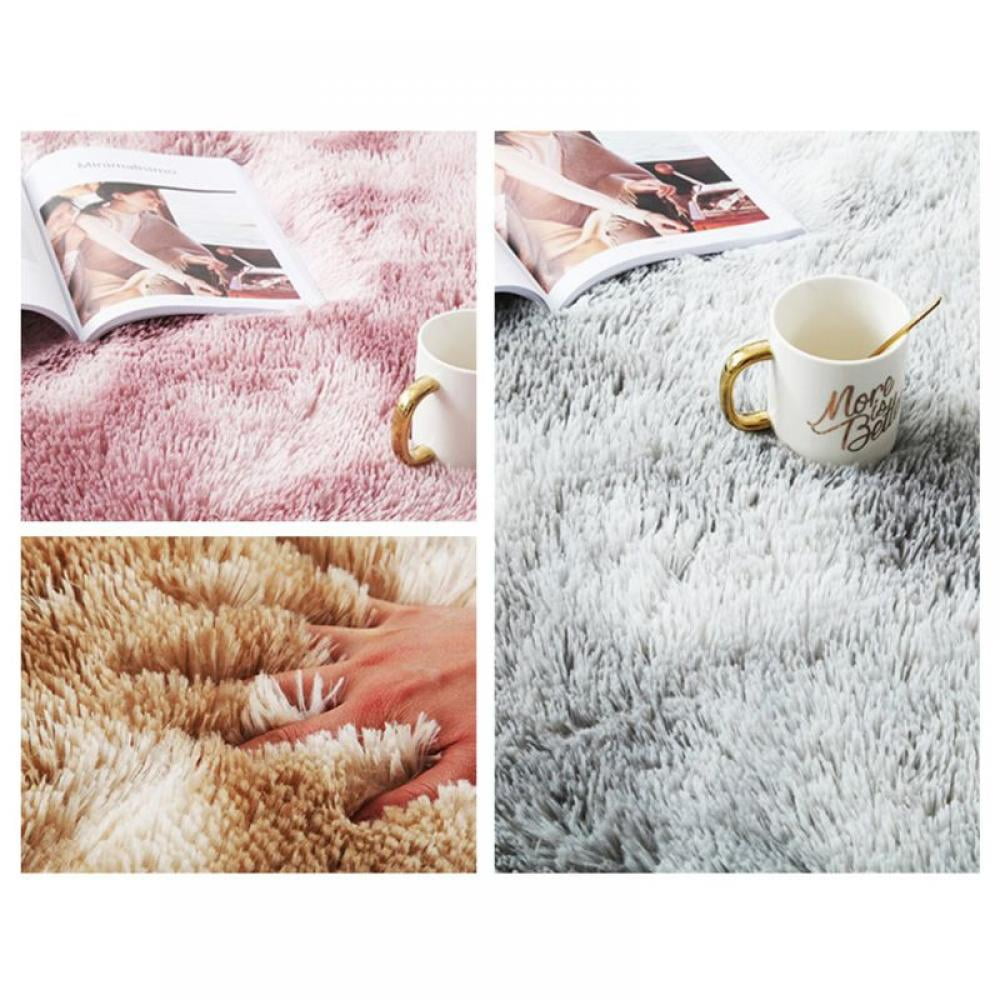 Blush Round Rug For Bedroom,fluffy Circle 4'x4' Kids Room,furry Carpet