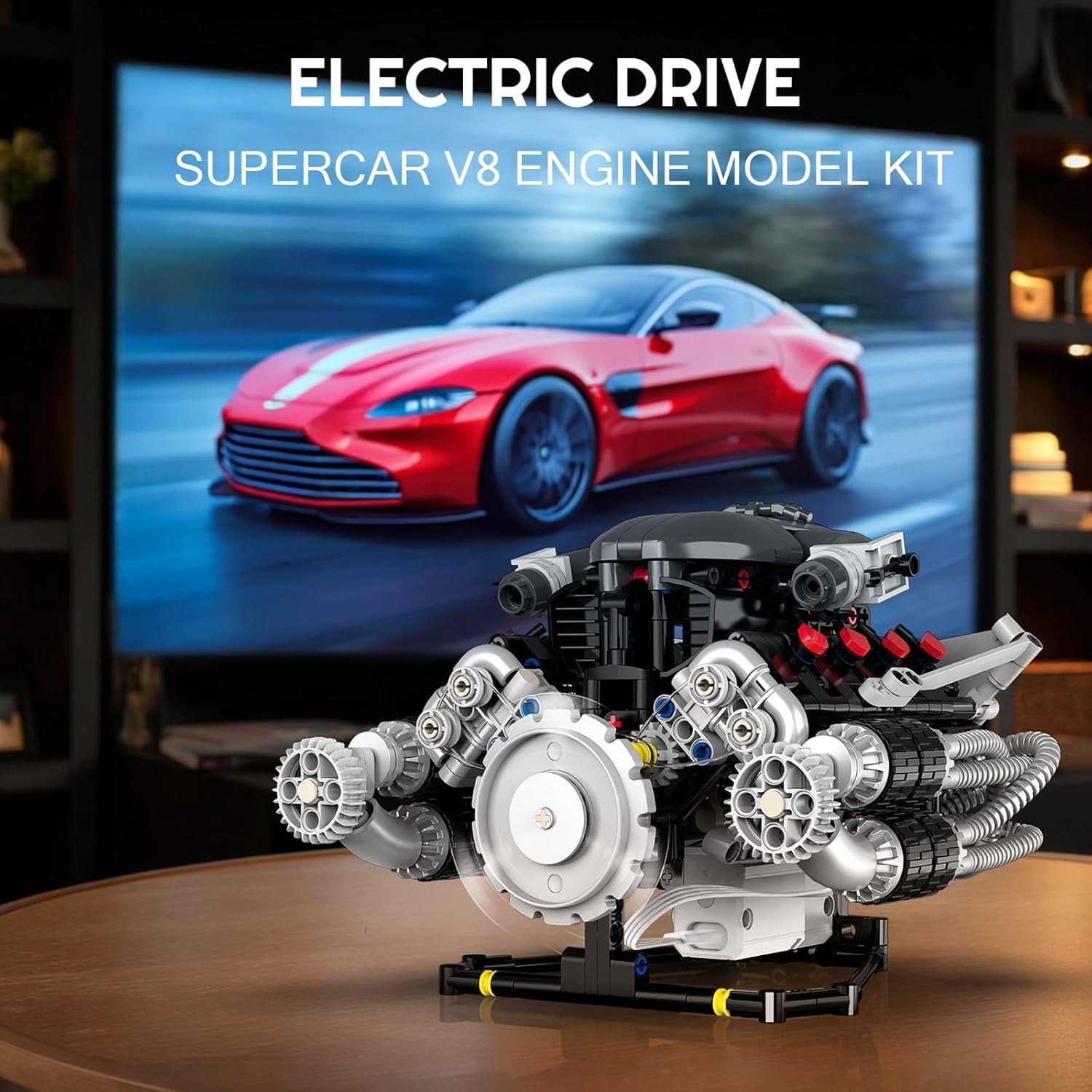 V8 Engine Model Kit That Works, APP Controlled Engines Building Block Set Physical Science Experiment Models, Best STEM Toy