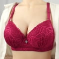 thumbnail image 2 of Wdgfv Women's Push Up Bra Lightly Lined Demi Bra Underwire All Over Lace Bra Comfortable Full Coverage Bralette Red 38, 2 of 6