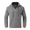 thumbnail image 3 of ASEIDFNSA Leisure Hoodie Pants Plus Winter Zip Up Sweatshirt for Men Hooded Plush Sweat Shirts Sweatershirt Top Winter Clothing Grey M, 3 of 5