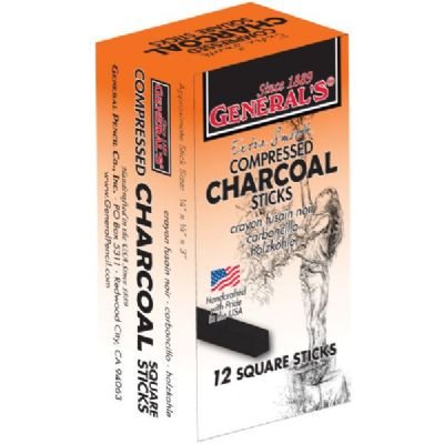 Compressed Charcoal 6B Stick (Set of 12), 6B Compressed Charcoal By General From USA - Walmart