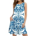 thumbnail image 1 of EGNMCR Robes d'Été Femmes Tendance 2024 Robes d'Été pour Femmes Plage Floral T-Shirt Robe Soleil Décontractée Poches Boho Robe Débardeur, 1 of 5