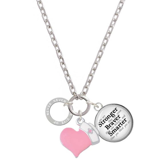 Delight Jewelry Never Give Up Infinity Ring - Light Pink Heart Nurse Strong Zoe Necklace