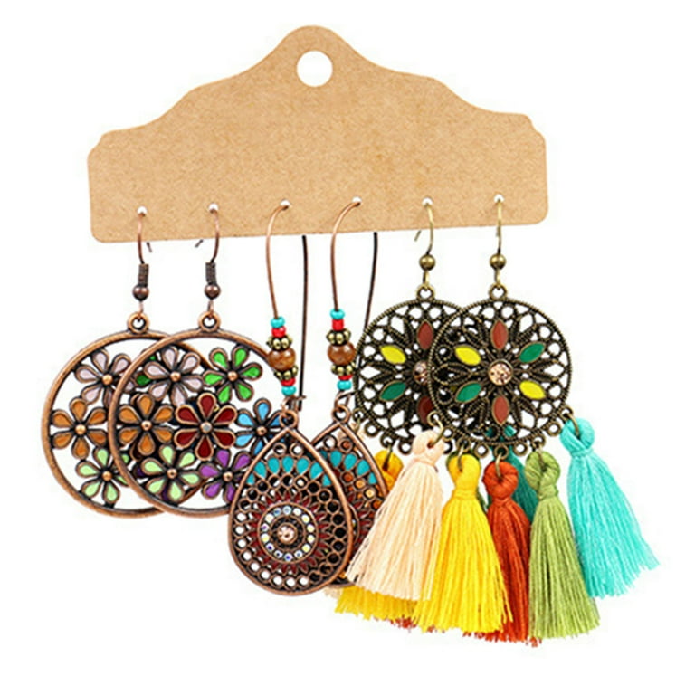 Cotton shop thread earrings
