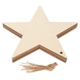 thumbnail image 2 of Adorno de madera en blanco adornos de estrella de madera lisa de ecoración colgante versátil para manualidades ANGGREK Otros, 2 of 8