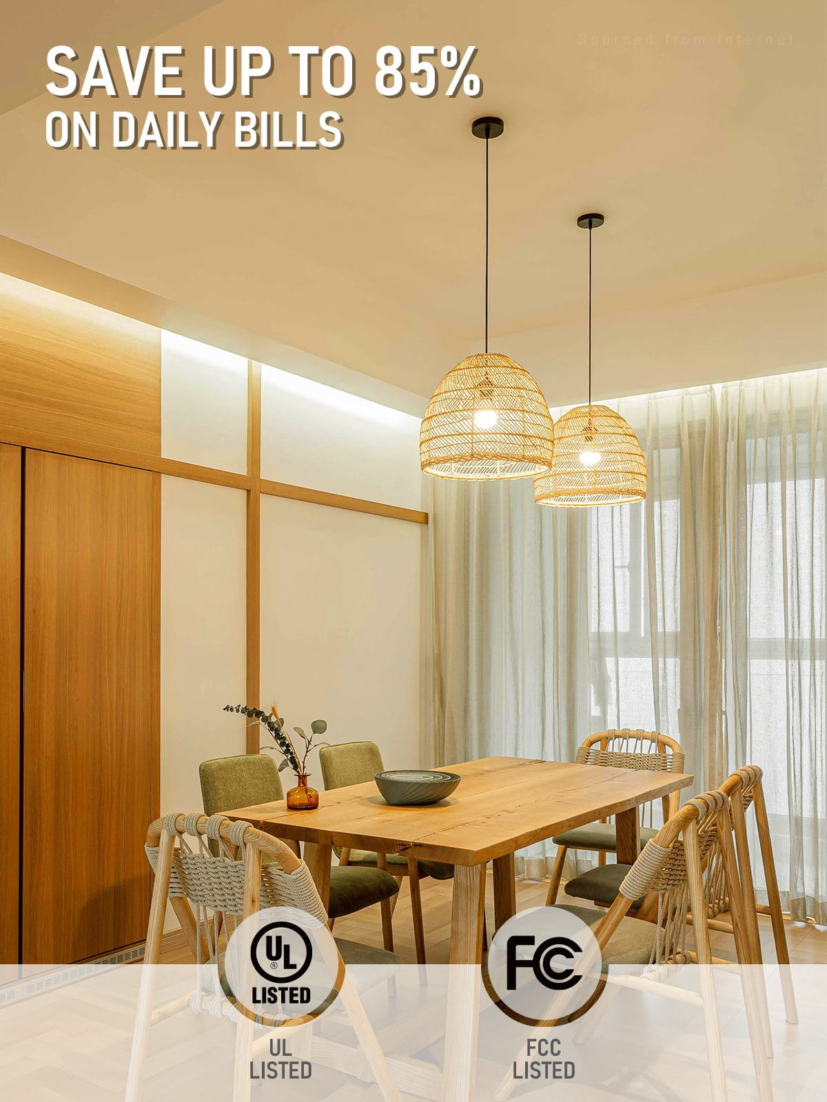 30 Pack A19 LED Light Bulbs 60W Equivalent, UL Listed, Dimmable, E26 Standard Base, Flicker Free