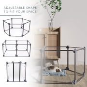 Front Row Foldable Playpen for Cats & Dogs Indoor Dog Kennel Pet House, Charcoal