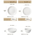 thumbnail image 4 of Vancasso 24 Piece Porcelain Dinnerware Sets, Porcelain Dinner Sets for 6, Plates and Bowls Sets with Embossed Design, Dishwasher & Microwave Safe, Black Trim, 4 of 7