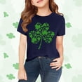 thumbnail image 2 of XIMIN Clover Collage Kids' Short-Sleeve Crew Neck T-Shirt - Layered Green Graphic, Soft Comfy St. Patrick's Day Lucky Charm Top for Girls Boys, 2 of 6