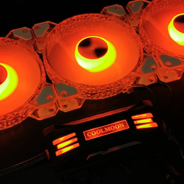 Centro COOLMOON Controlador RGB 4Pin PWM 5V 3Pin ARGB Control remoto del ventilador (Negro)
