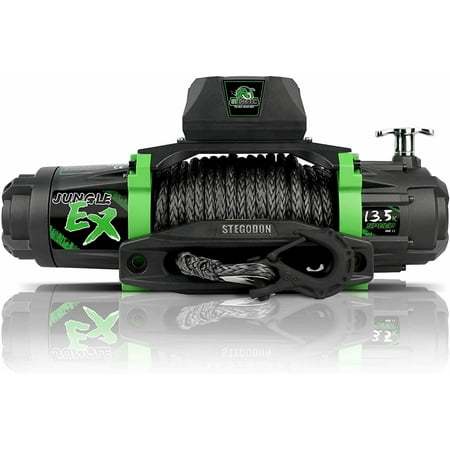 CoSoTower Electric Winch 13500lb 12V Synthetic Rope Towing Truck Jeep Off-Road